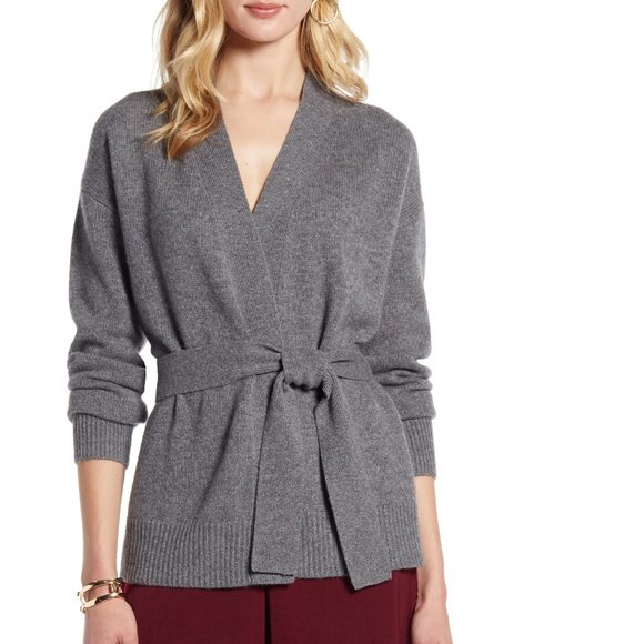 halogen tie waist cardigan
